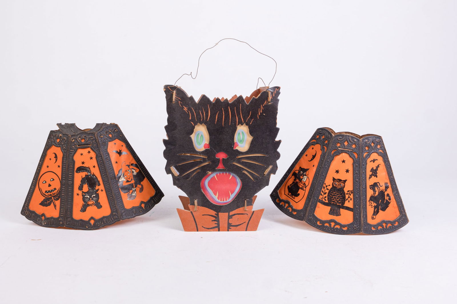 Halloween Vintage Black Cat Cardboard Lantern and Lamp Shades (1 of 6)