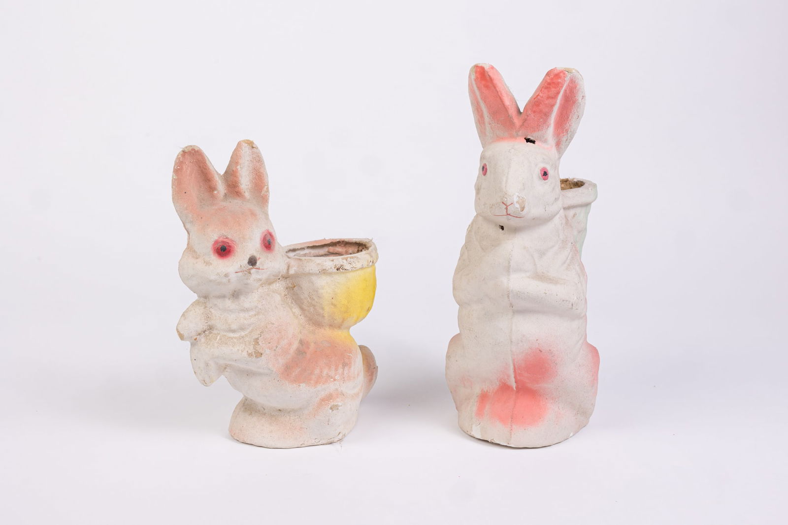 Two Vintage Rabbit Easter Paper Mache Candy Holders (1 of 6)