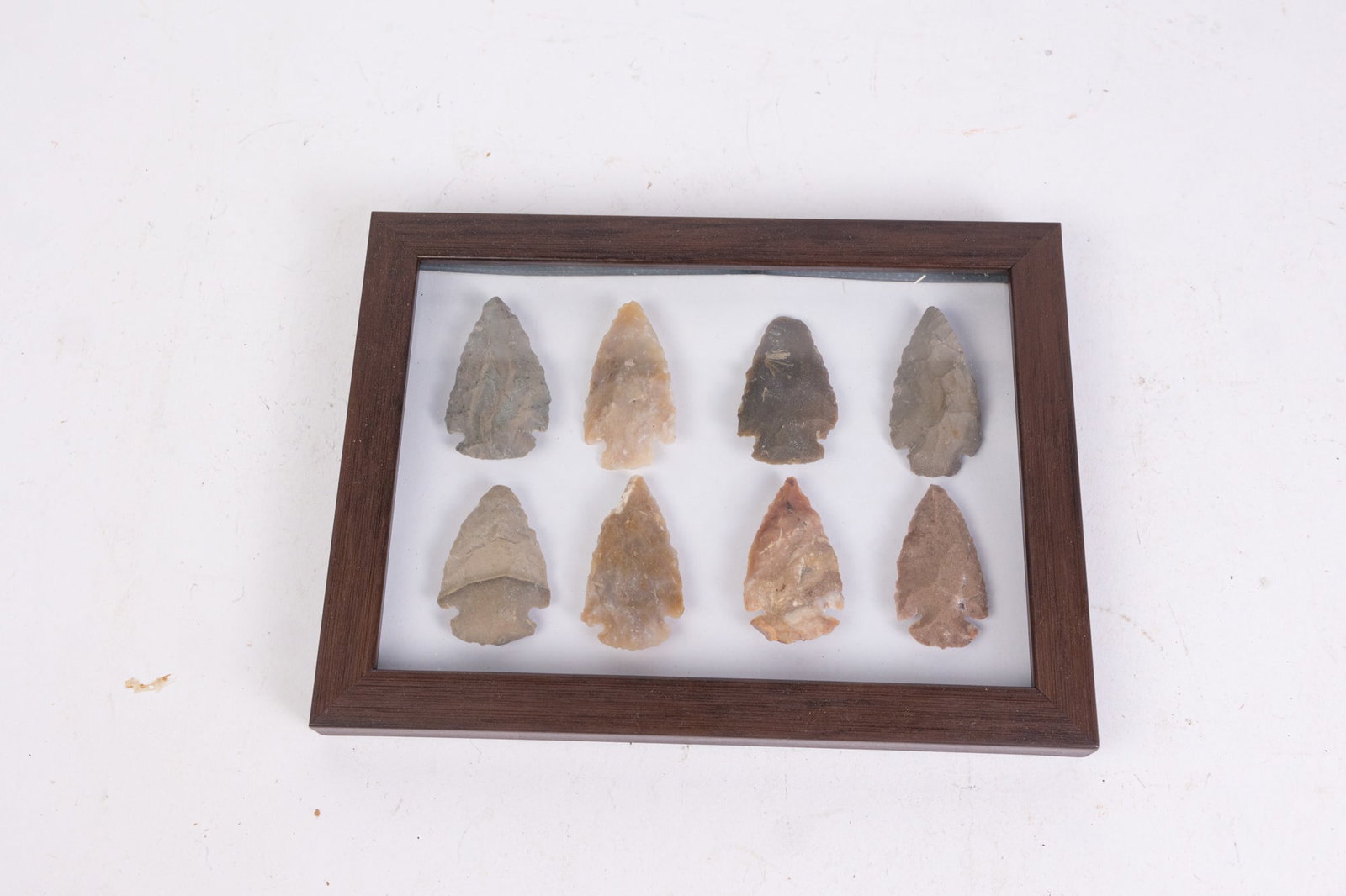 Lot of Framed Native American Stone Arrowheads (1 of 4)