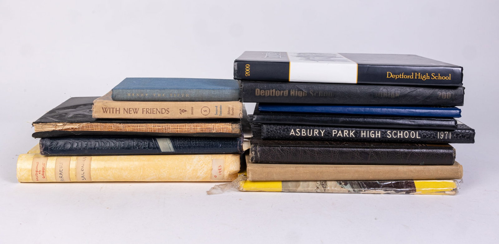 Yearbooks and Assorted Ephemera: Yearbooks and Assorted Ephemera Size 7" x 12" x 12" (box size) Literature Brooks Auction is not responsible for outbids. Questions? Call the office at (856) 694-2960 or email us directly at info@bro