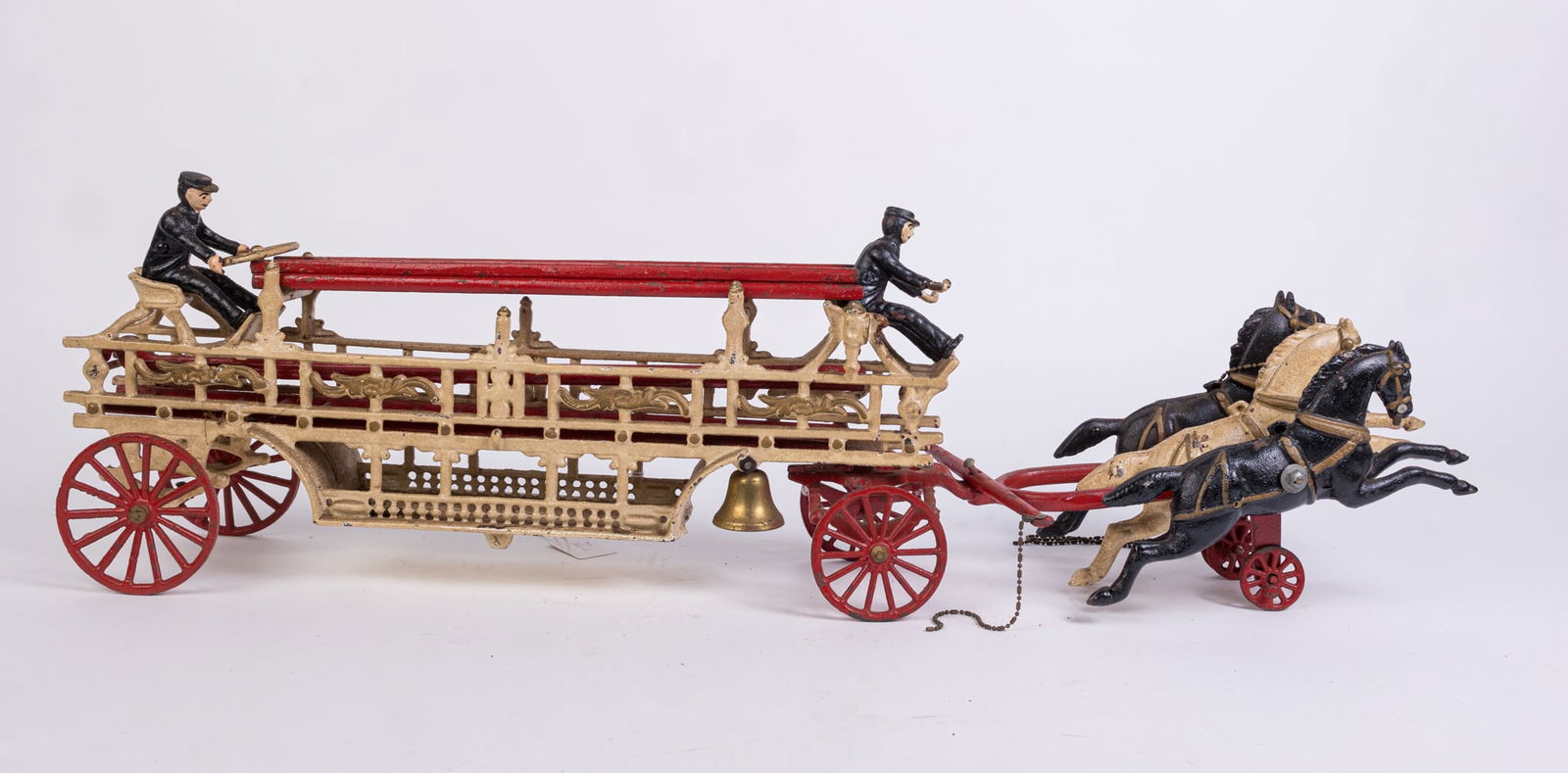 Cast Iron Antique Style Horse Drawn Fire Ladder Wagon (1 of 6)