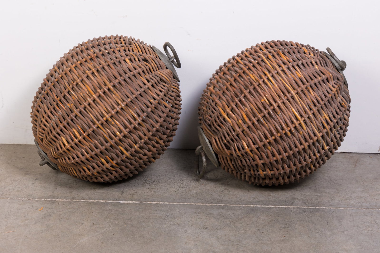 Pair of Japanese Vintage Large Reed Buoys: Pair of Japanese Vintage Large Reed Buoys Size 14" Literature Brooks Auction is not responsible for outbids. Questions? Call the office at (856) 694-2960 or email us directly at info@brooks.auction.