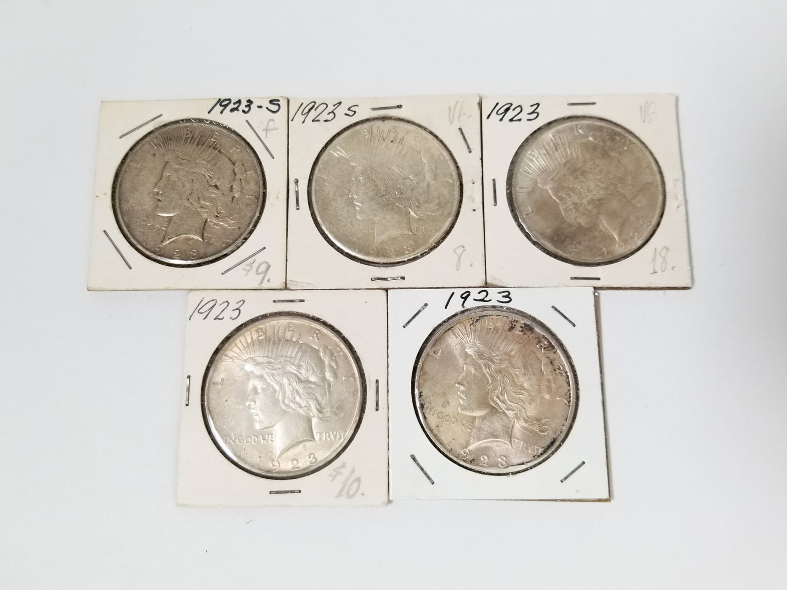 Five Peace Silver Dollars (1 of 7)