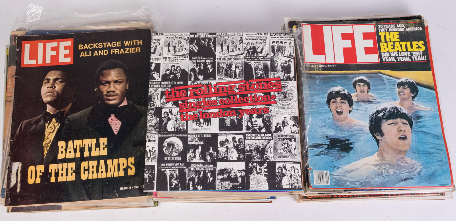 Vintage Rock & Roll/Sports Ephemera: Vintage Rock & Roll/Sports Ephemera: Beatles - Bob Dylan - and more Size 7" x 12" x 12" (box size) Literature Brooks Auction is not responsible for outbids. Questions? Call the office at (856) 694-2