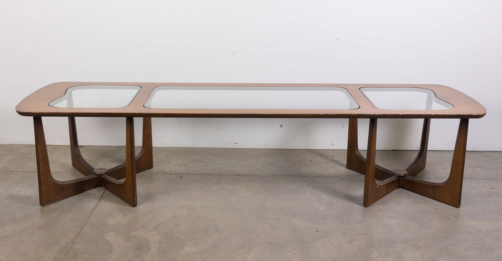 Lane Mid Century Modern MCM Glass Top Coffee Table (1 of 7)