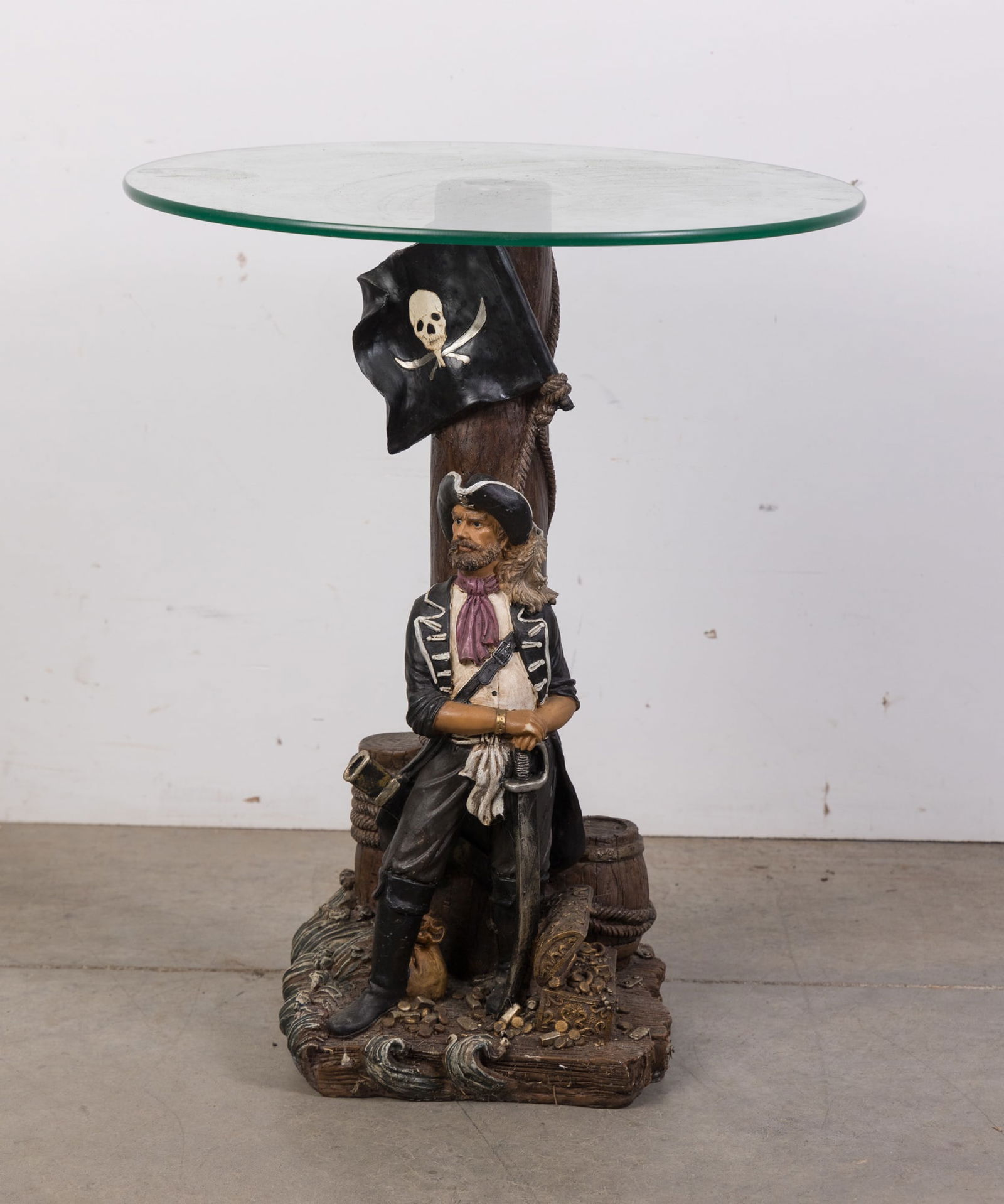 Nautical Pirate Glass Top Side Table (1 of 4)