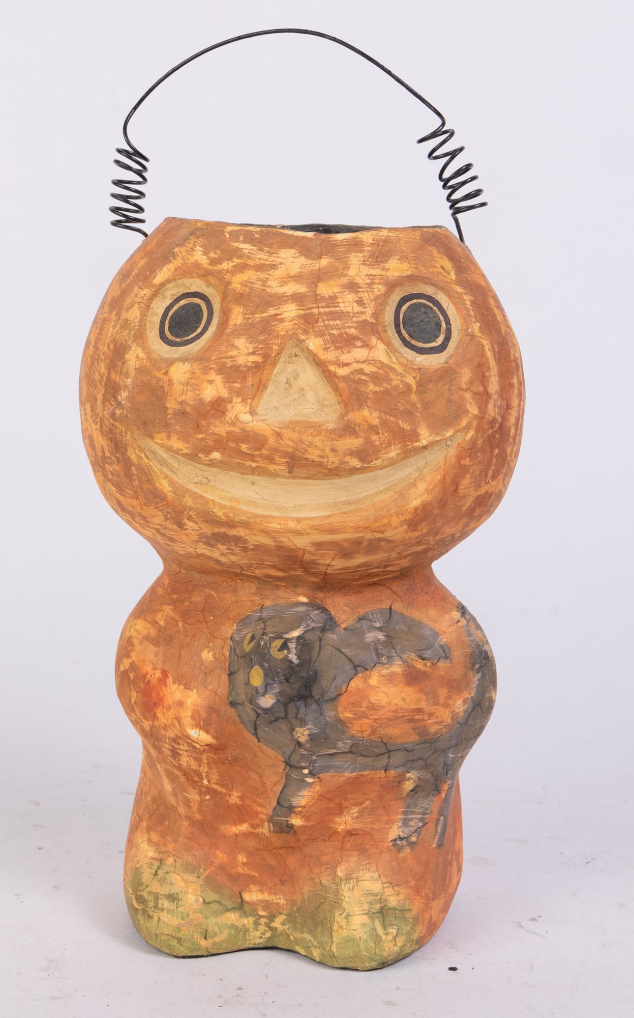 Vintage Paper Mache Halloween Pumpkin Jack-O-Lantern: Vintage Paper Mache Halloween Pumpkin Jack-O-Lantern Size 7" x 12" x 12" (box size) Literature Brooks Auction is not responsible for outbids. Questions? Call the office at (856) 694-2960 or email us