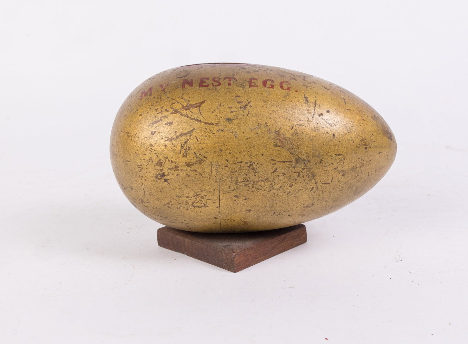 "My Nest Egg" Early Wooden Bank (1 of 4)