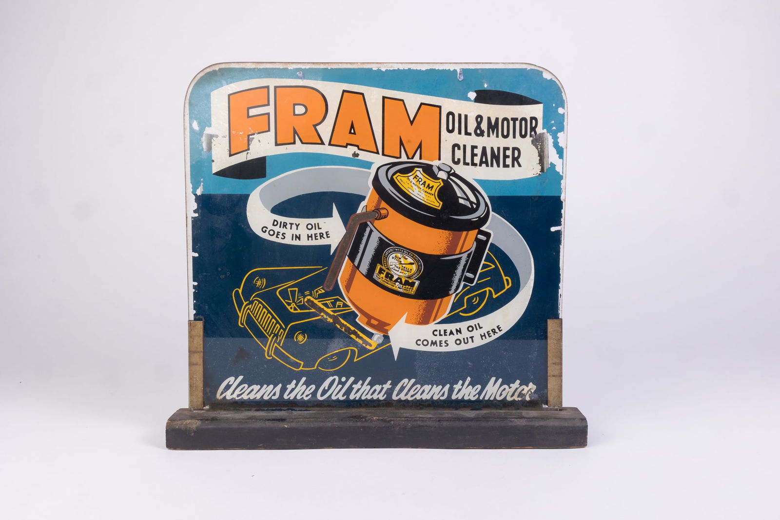 FRAM Lighted Advertisement Reverse Painted Glass Store Display (1 of 6)