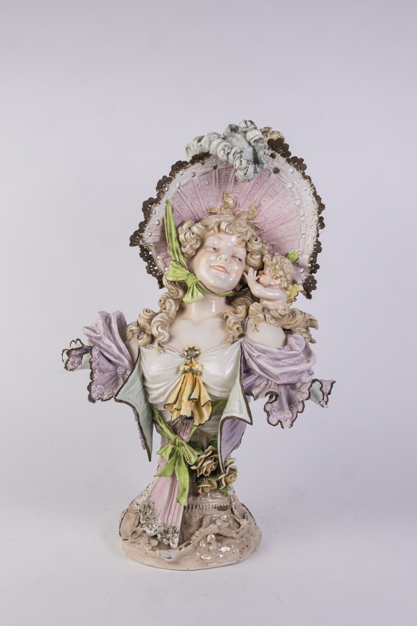 Antique Ernst Wahliss Art Nouveau Porcelain Bust: Antique Ernst Wahliss Art Nouveau Porcelain Bust: some chipping, wear consistent with age Size 24" H Literature Brooks Auction is not responsible for outbids. Questions? Call the office at (856) 694