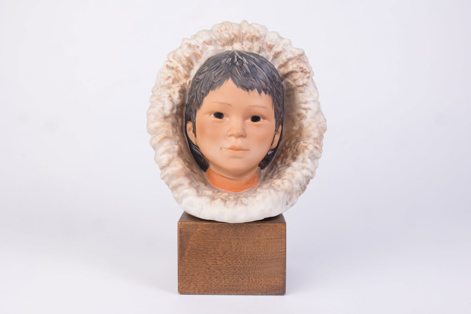 Vintage Cybis Porcelain Sculpture Bust of Eskimo: Vintage Cybis Porcelain Sculpture Bust of Eskimo Size 7" x 12" x 12" (box size) Literature Brooks Auction is not responsible for outbids. Questions? Call the office at (856) 694-2960 or email us dir