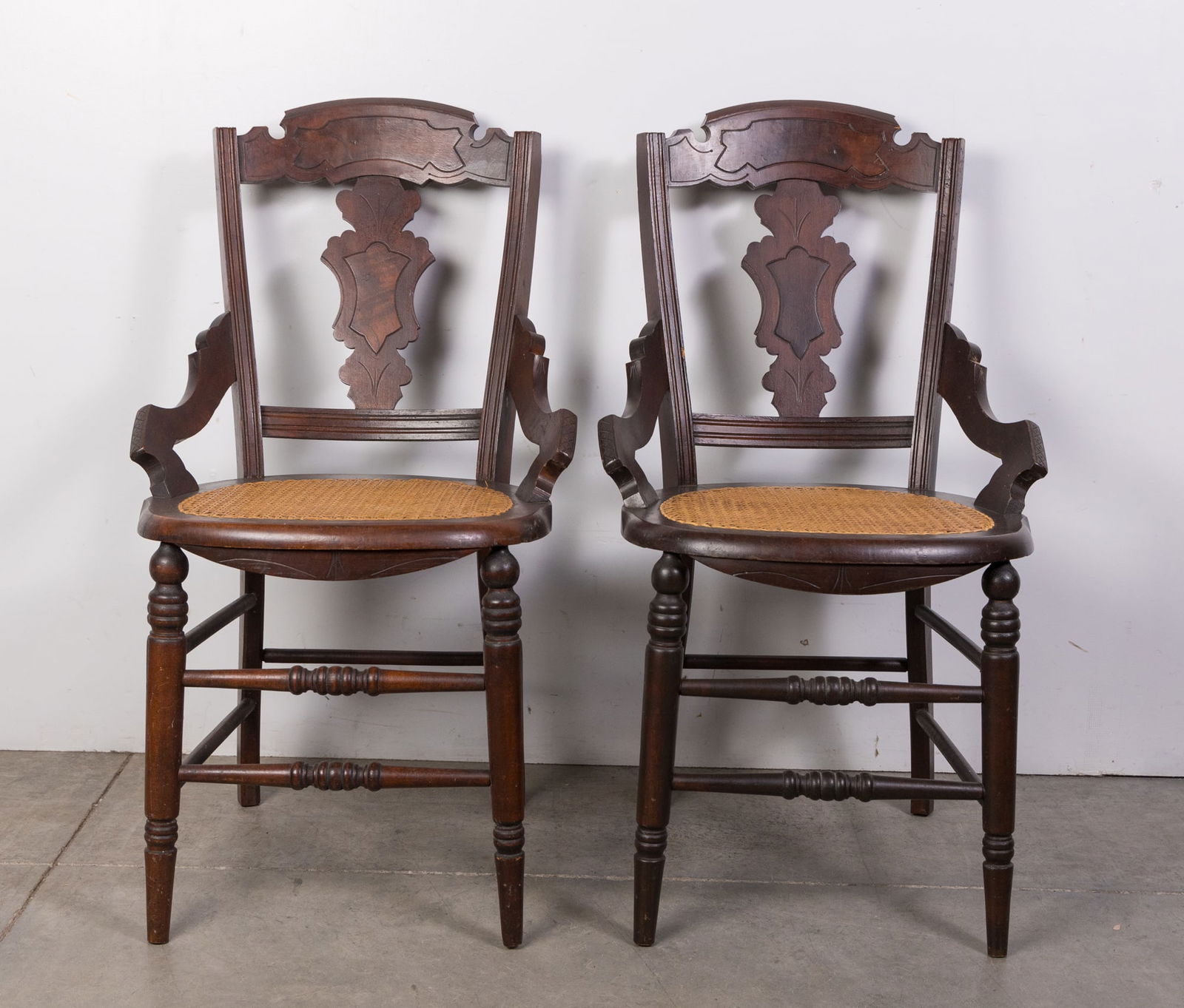 Pair of Antique Cane Bottom Chairs (1 of 4)
