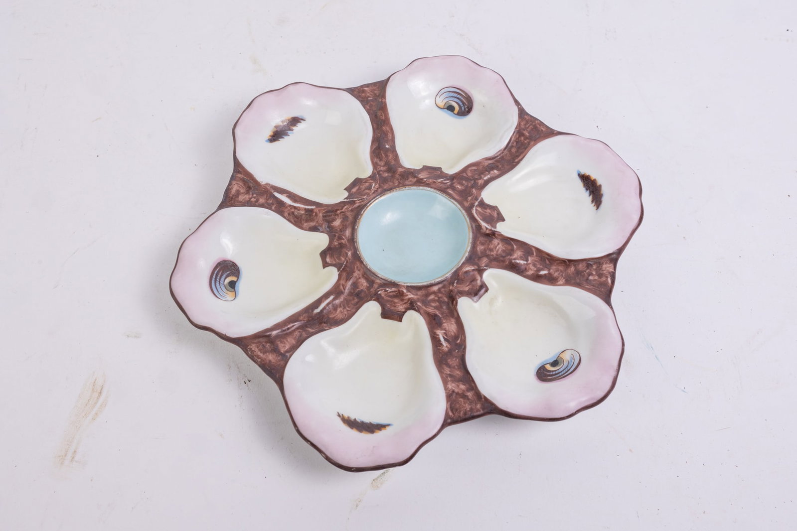 Antique French Majolica Oyster Scalloped Plate: Antique French Majolica Oyster Scalloped Plate Size 7" x 12" x 12" Literature Brooks Auction is not responsible for outbids. Questions? Call the office at (856) 694-2960 or email us directly at info