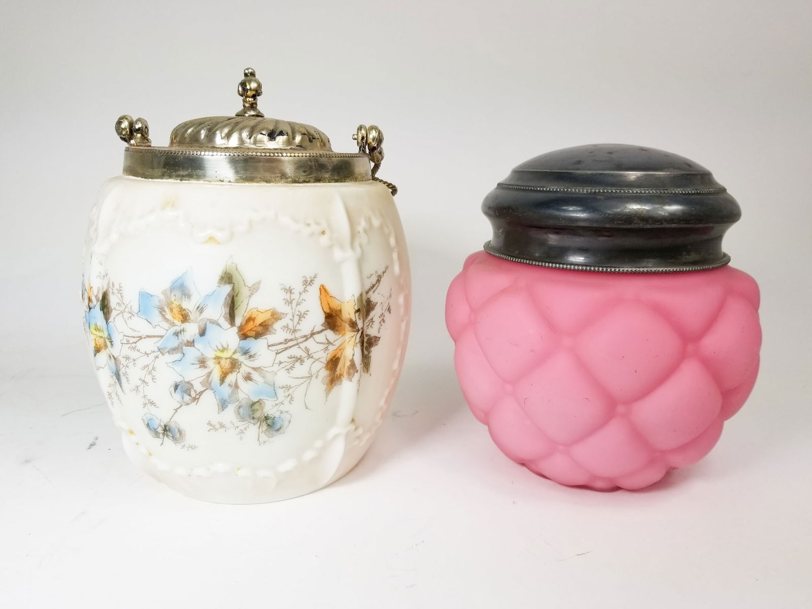 Pair of Antique Biscuit Jars Featuring Wavecrest Jar (1 of 4)