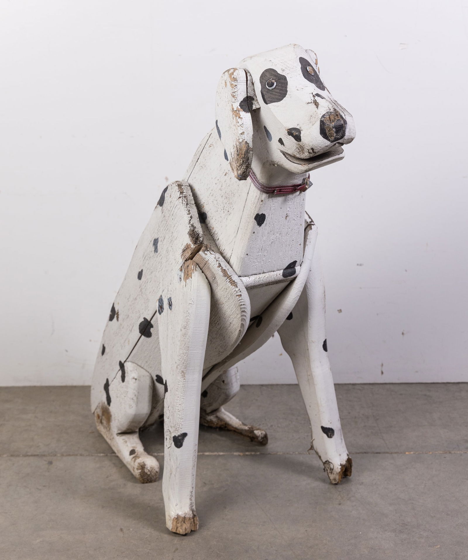 Vintage Folk Art Dalmation Wooden Sculpture: Vintage Folk Art Dalmation Wooden Sculpture Size 31" H Literature Brooks Auction is not responsible for outbids. Questions? Call the office at (856) 694-2960 or email us directly at info@brooks.auct