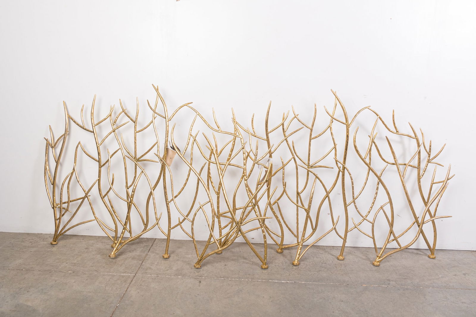 Pair of Gold Toned Architectural Tree Branch Fireplace Screens (1 of 3)