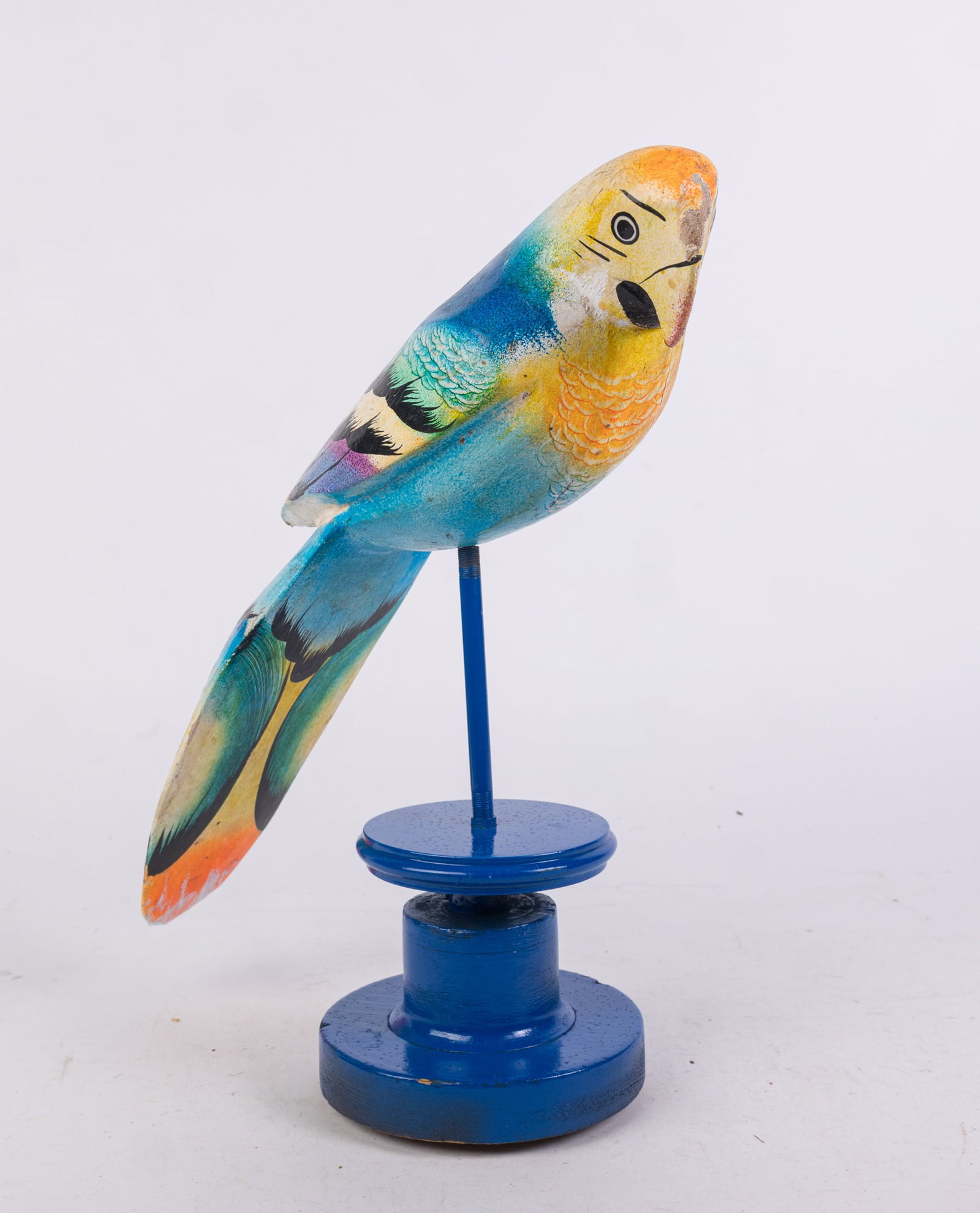 Vintage Mid Century Painted Parrot Wooden Sculpture: Vintage Mid Century Painted Parrot Wooden Sculpture Size 16" H Literature Brooks Auction is not responsible for outbids. Questions? Call the office at (856) 694-2960 or email us directly at info@bro