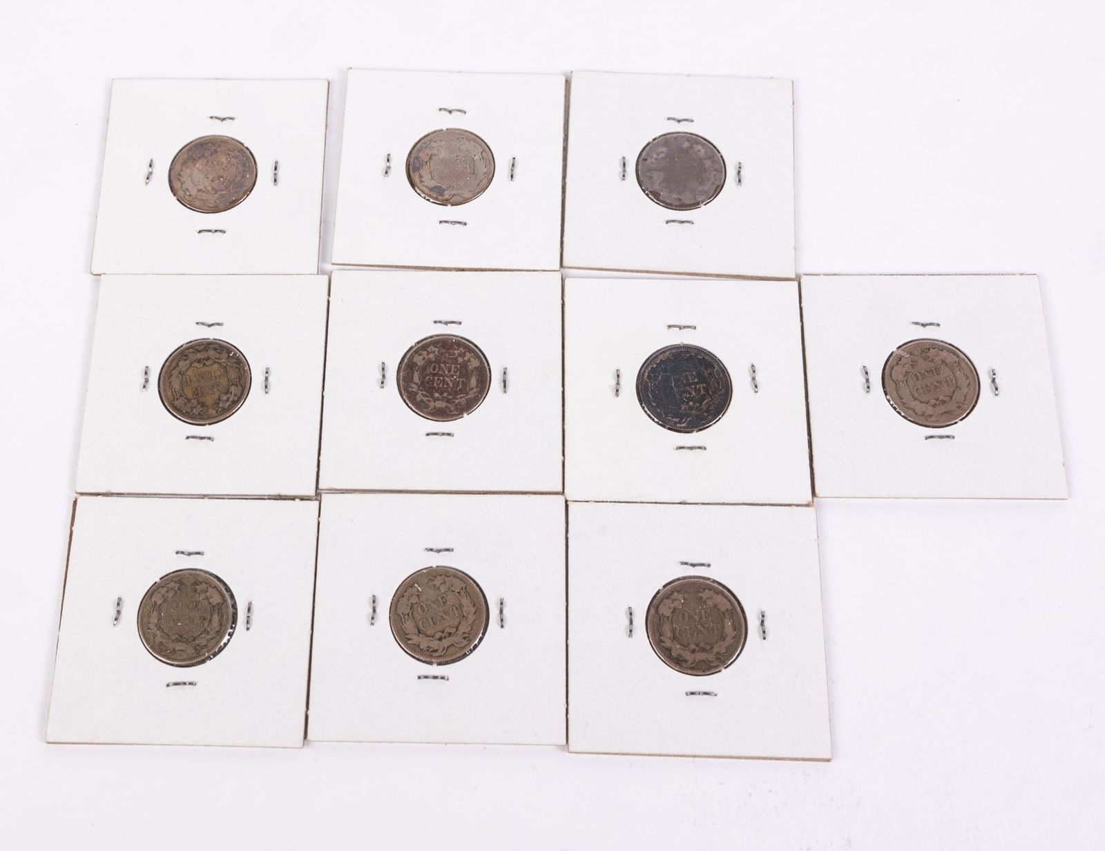 Ten 1857 Flying Eagle Cents (1 of 7)