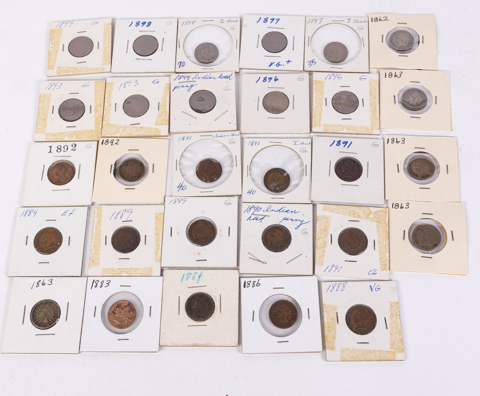 Twenty Nine Indian Head Pennies: (29) Indian Head Pennies Literature Brooks Auction is not responsible for outbids. Questions? Call the office at (856) 694-2960 or email us directly at info@brooks.auction. • Please read descrip