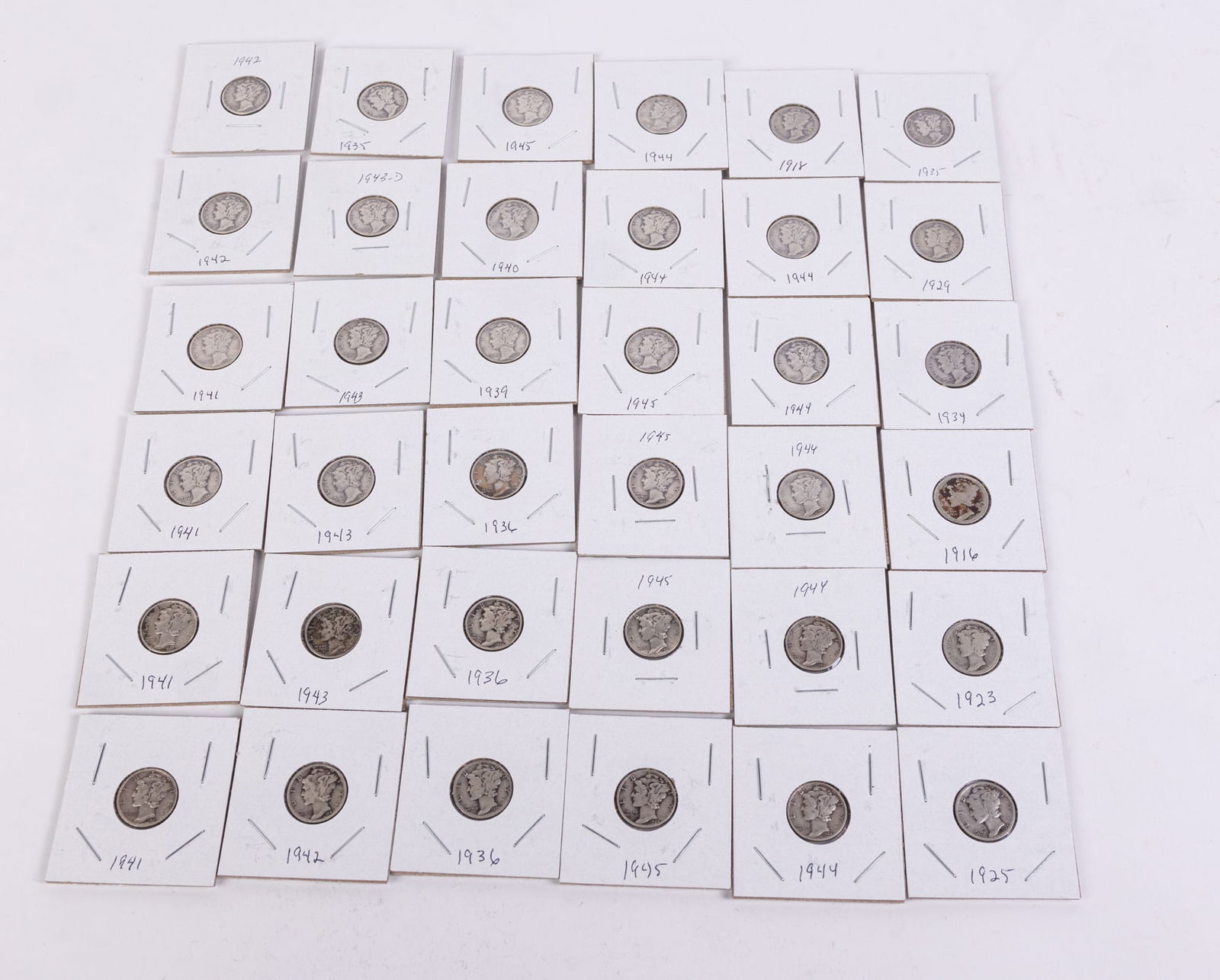 Thirty Six Mercury Dimes (1 of 11)