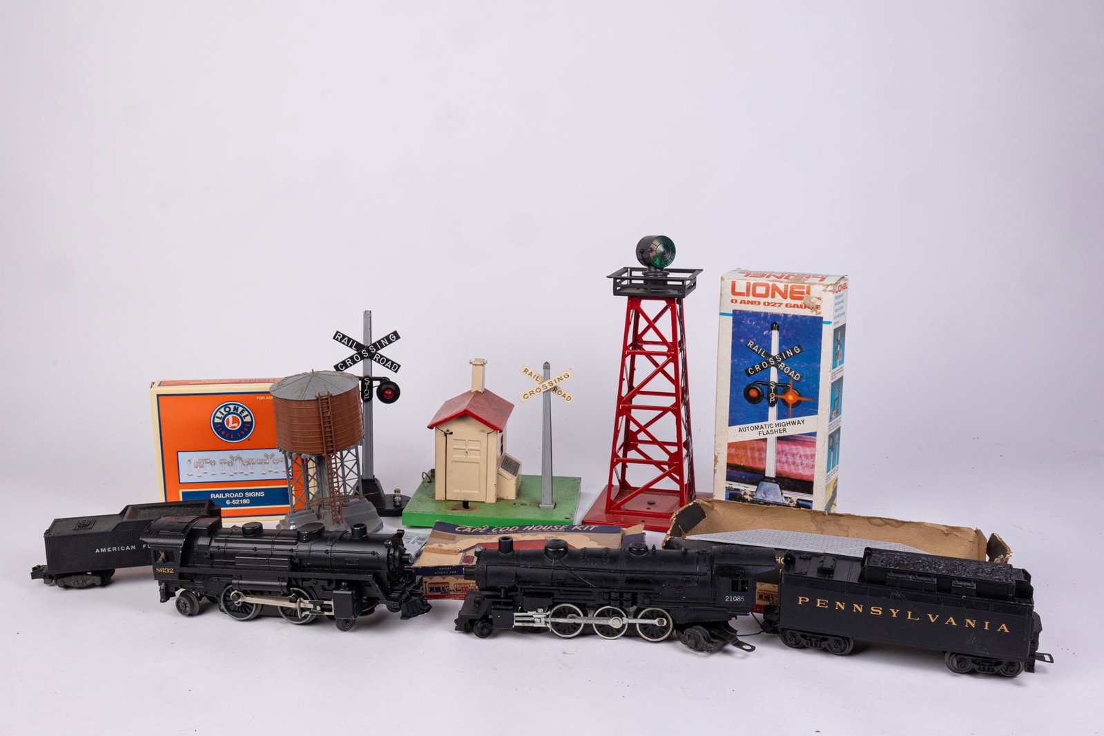 Lionel & American Flyer O Gauge Locomotives, Tender & Accessories: Lionel & American Flyer O Gauge Locomotives & Tenders Size 7" x 12" x 12" Literature Brooks Auction is not responsible for outbids. Questions? Call the office at (856) 694-2960 or email us directly