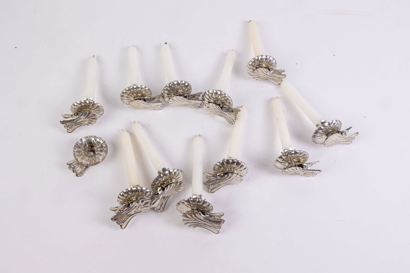 Antique Tin Christmas Tree Taper Candle Assortment (1 of 7)