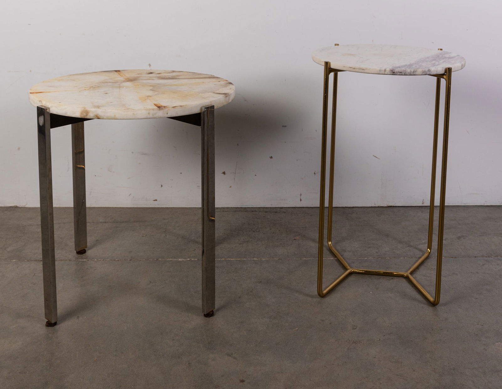 Two Contemporary Marble Top Accent Tables (1 of 5)