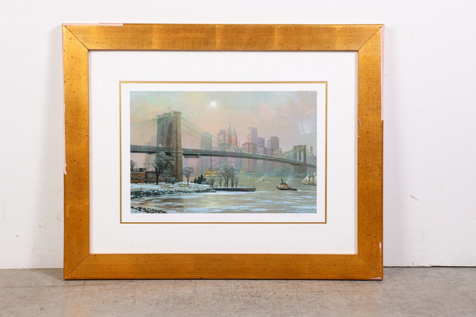 Alexander Chen "Brooklyn Bridge in Winter" Seriolithograph Signed & Numbered (1 of 5)