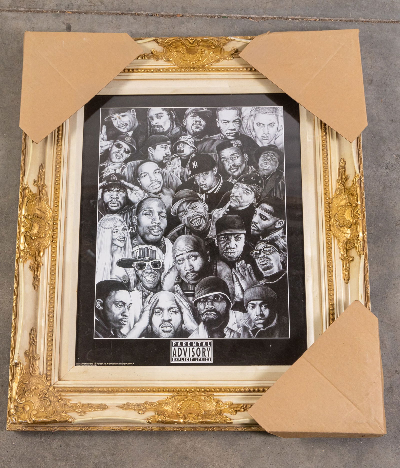 90's Rappers Poster in Ornate Gold Gilt Frame (1 of 2)