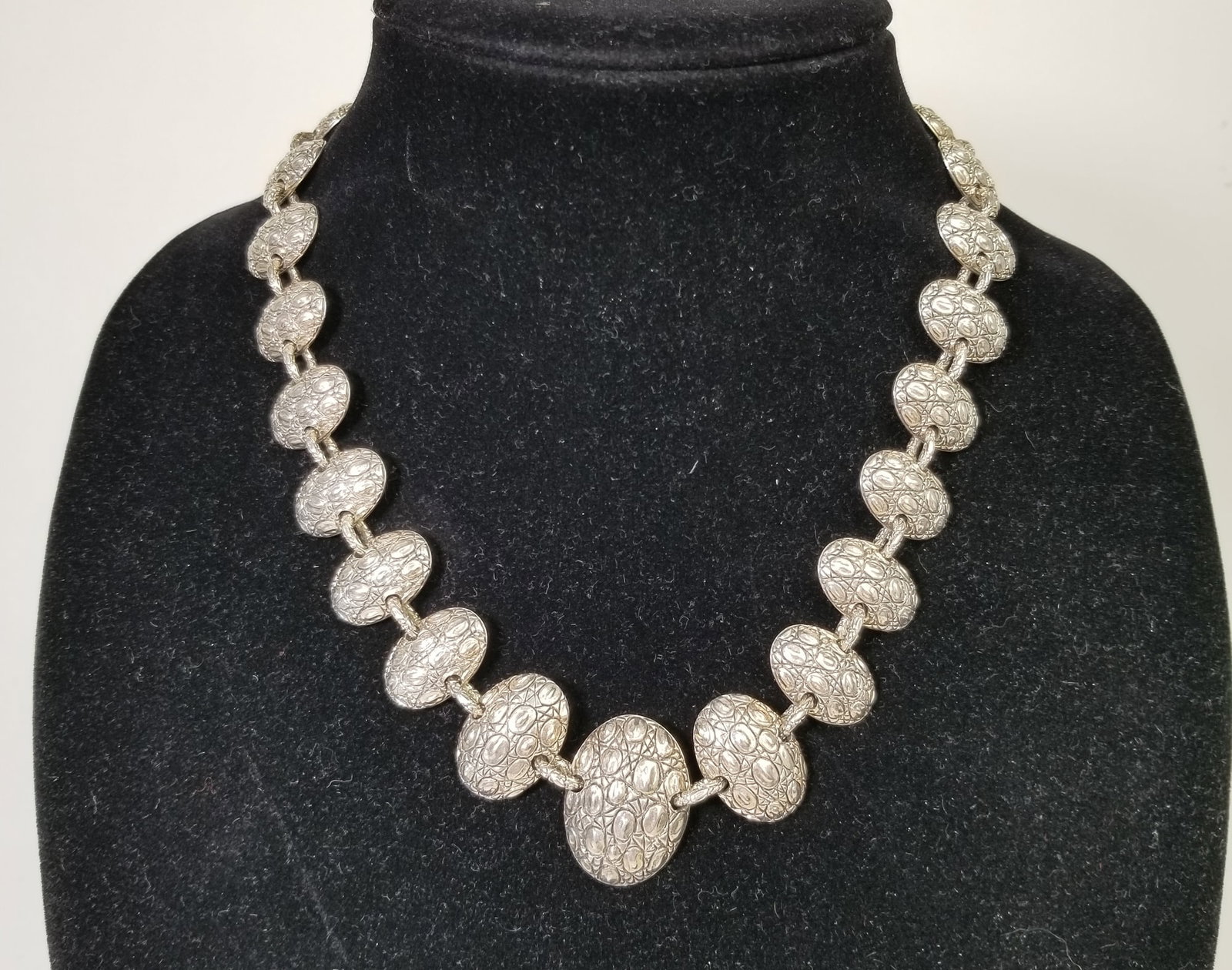 JAI Sterling Silver Necklace: JAI Sterling Silver Necklace, marked Thailand 925, total weight 98.8 grams Literature Brooks Auction is not responsible for outbids. Questions? Call the office at (856) 694-2960 or email us directly a