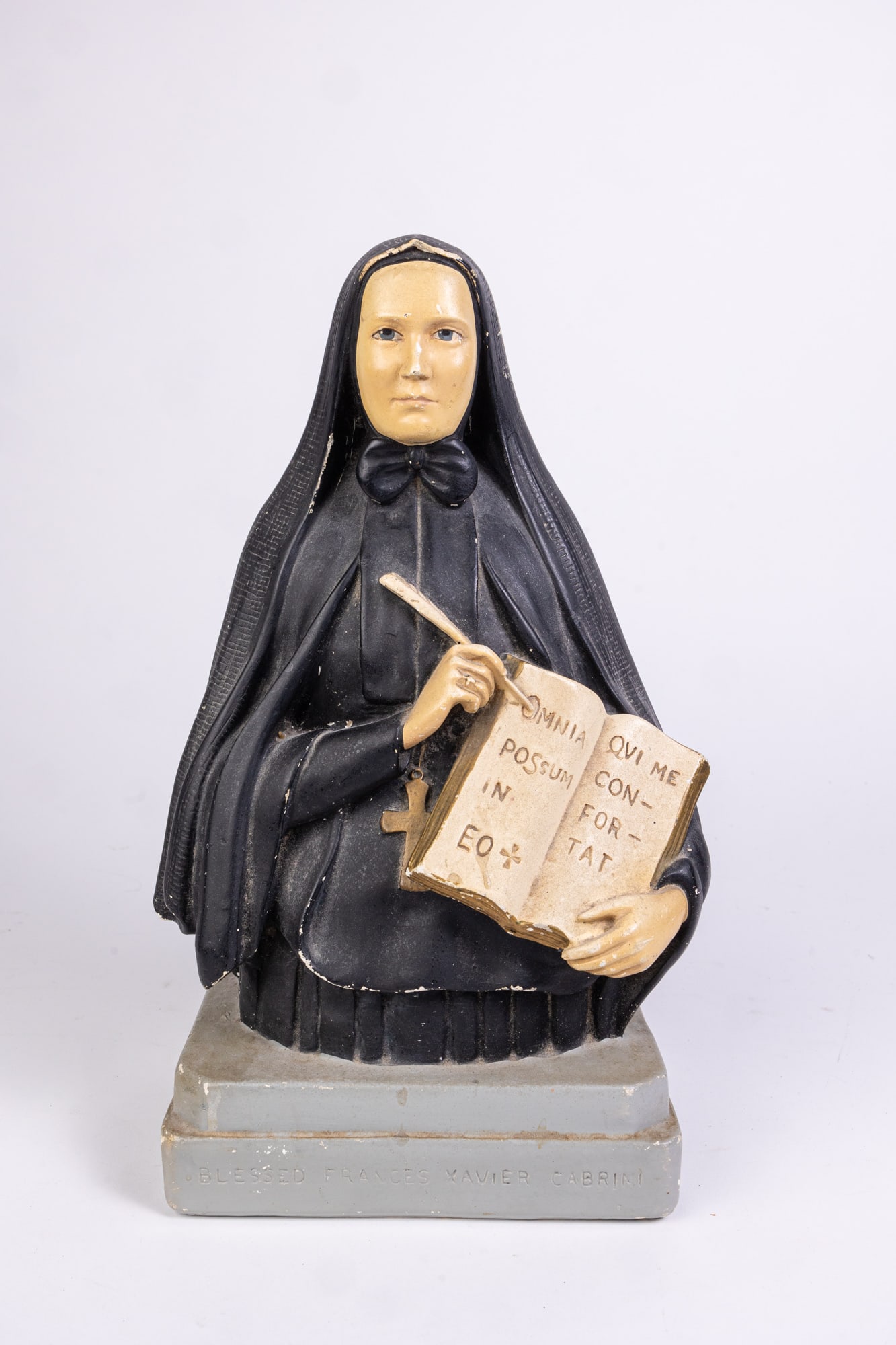 "Blessed Frances Xavier Cabrini" Religious Saint Bust by Penna Statuary Co.: "Blessed Frances Xavier Cabrini" Religious Saint Bust by Penna Statuary Co. Size 14" x 7" x 6" Literature Brooks Auction is not responsible for outbids. Questions? Call the office at (856) 694-2960