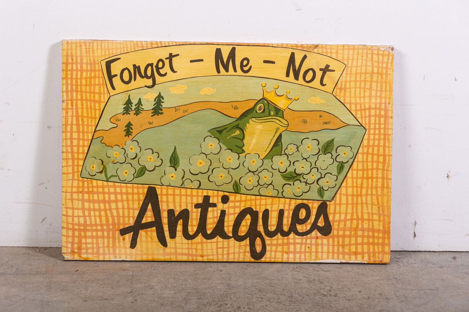 "Forget-Me-Not Antiques" Double-Sided Painted Sign (1 of 3)