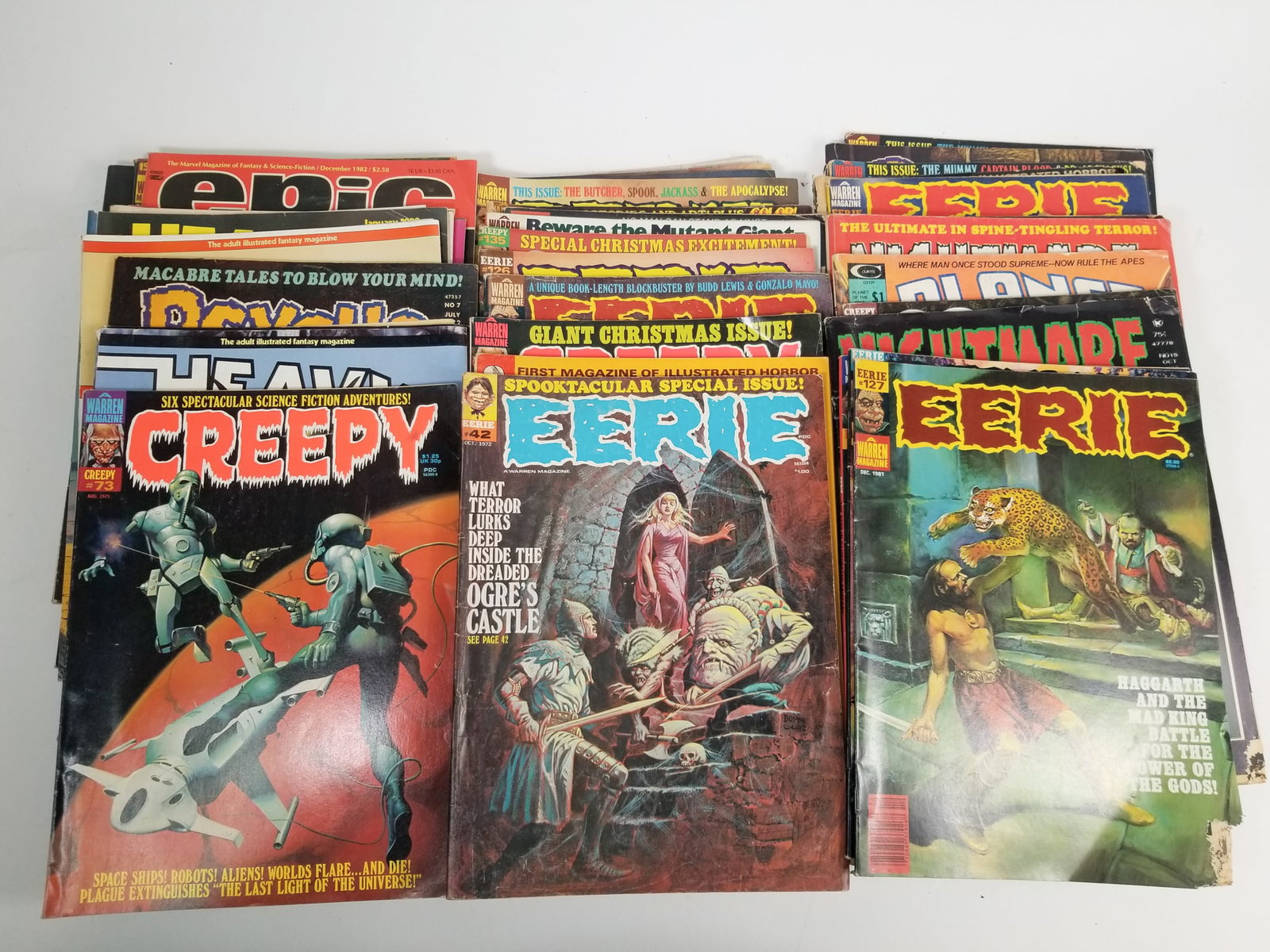 Vintage Issues of Creepy Magazine/Eerie Magazine/Etc: Vintage Issues of Creepy Magazine/Eerie Magazine/Etc Size 7" x 12" x 12" (box size) Literature Brooks Auction is not responsible for outbids. Questions? Call the office at (856) 694-2960 or email us