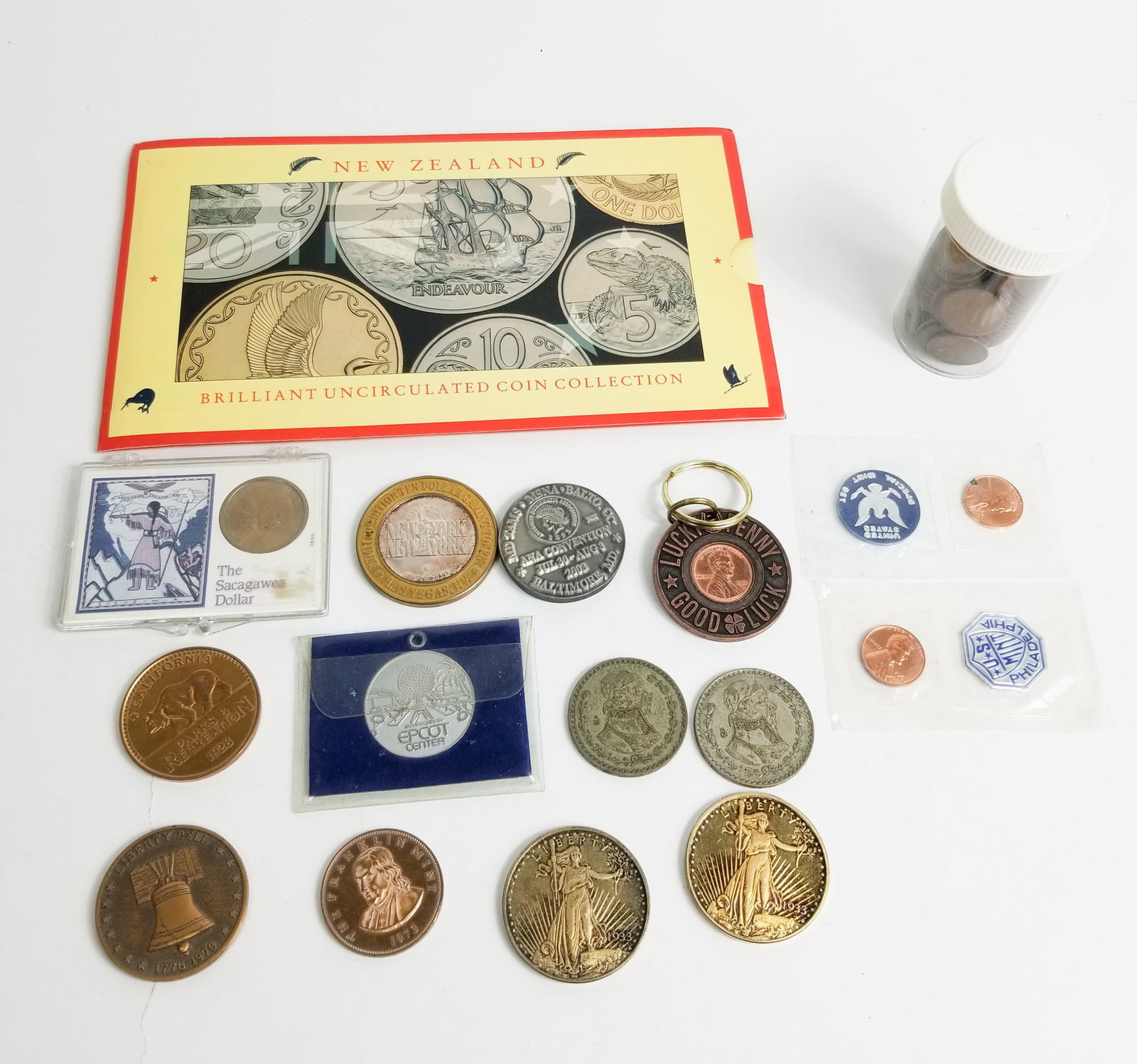 Assorted Coins, Tokens, and Commemorative Coins (1 of 3)
