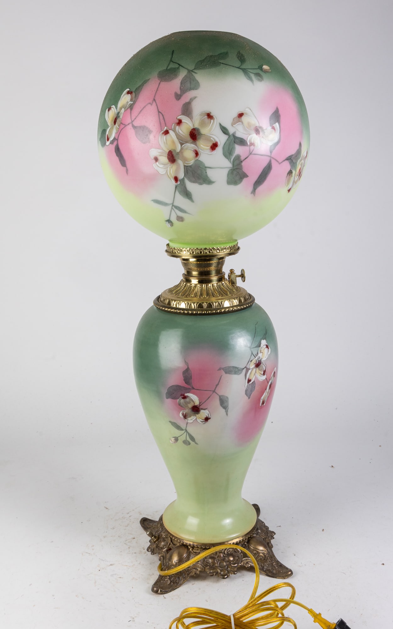 Dogwood Motif Hand Painted Gone with the Wind Lamp (1 of 4)