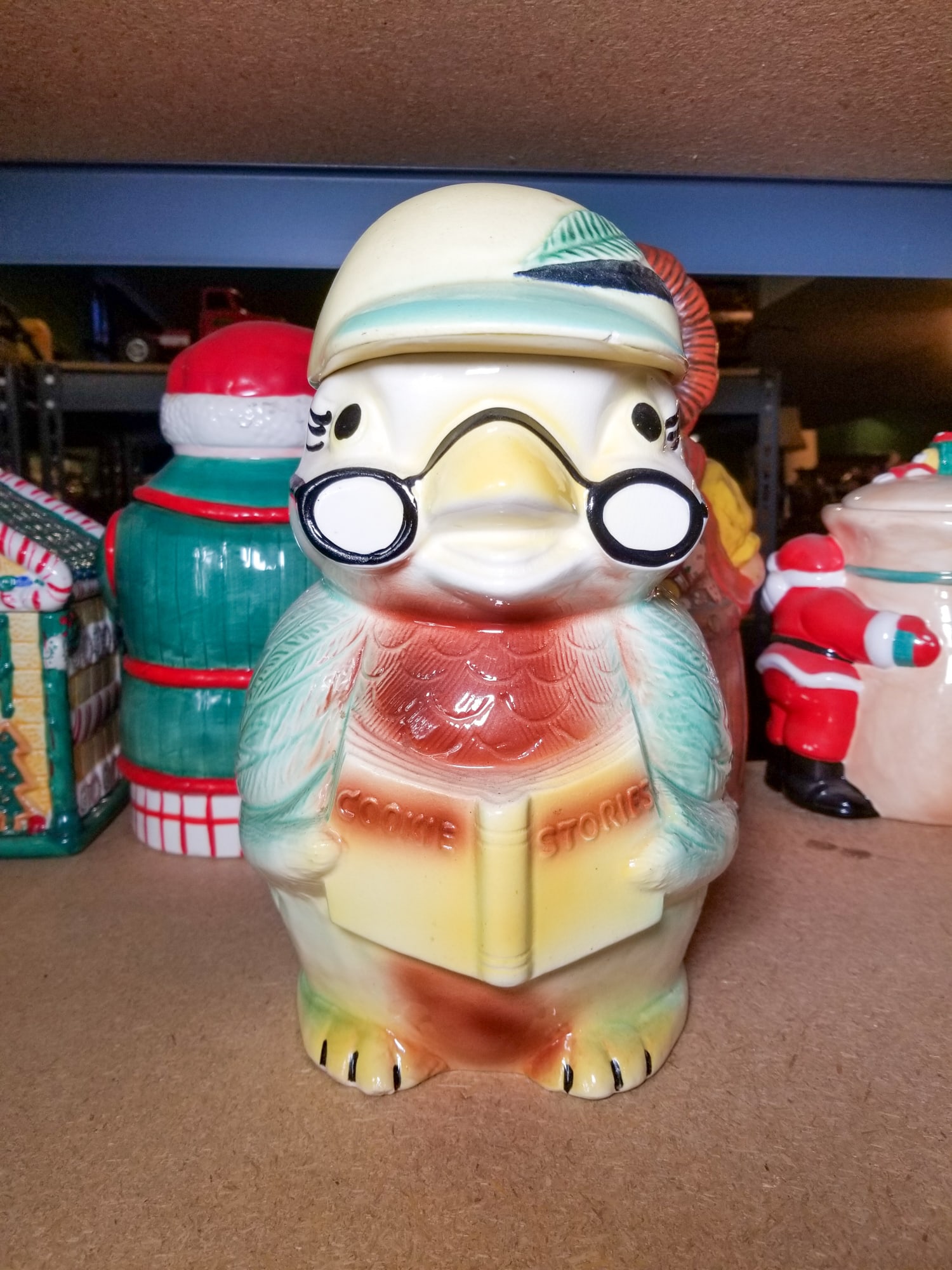 Roseville Cookie Stories Owl Cookie Jar: Roseville Cookie Stories Owl Cookie Jar, marked R.R.P. Co Roseville Ohio No 359 Size 11" Literature Brooks Auction is not responsible for outbids. Questions? Call the office at (856) 694-2960 or ema