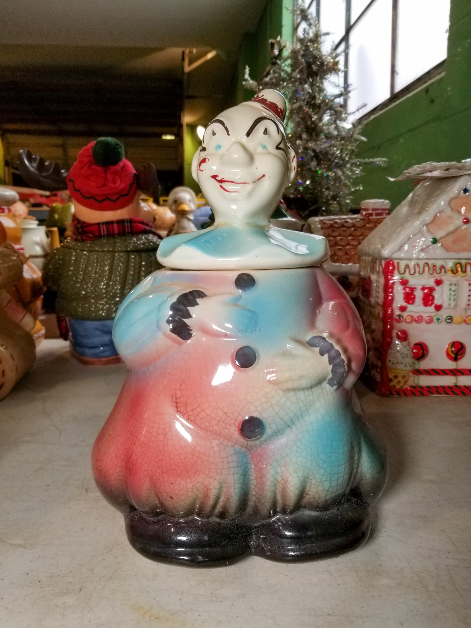 American Bisque Company Clown Cookie Jar: American Bisque Company Clown Cookie Jar Size 11.5" Literature Brooks Auction is not responsible for outbids. Questions? Call the office at (856) 694-2960 or email us directly at info@brooks.auction