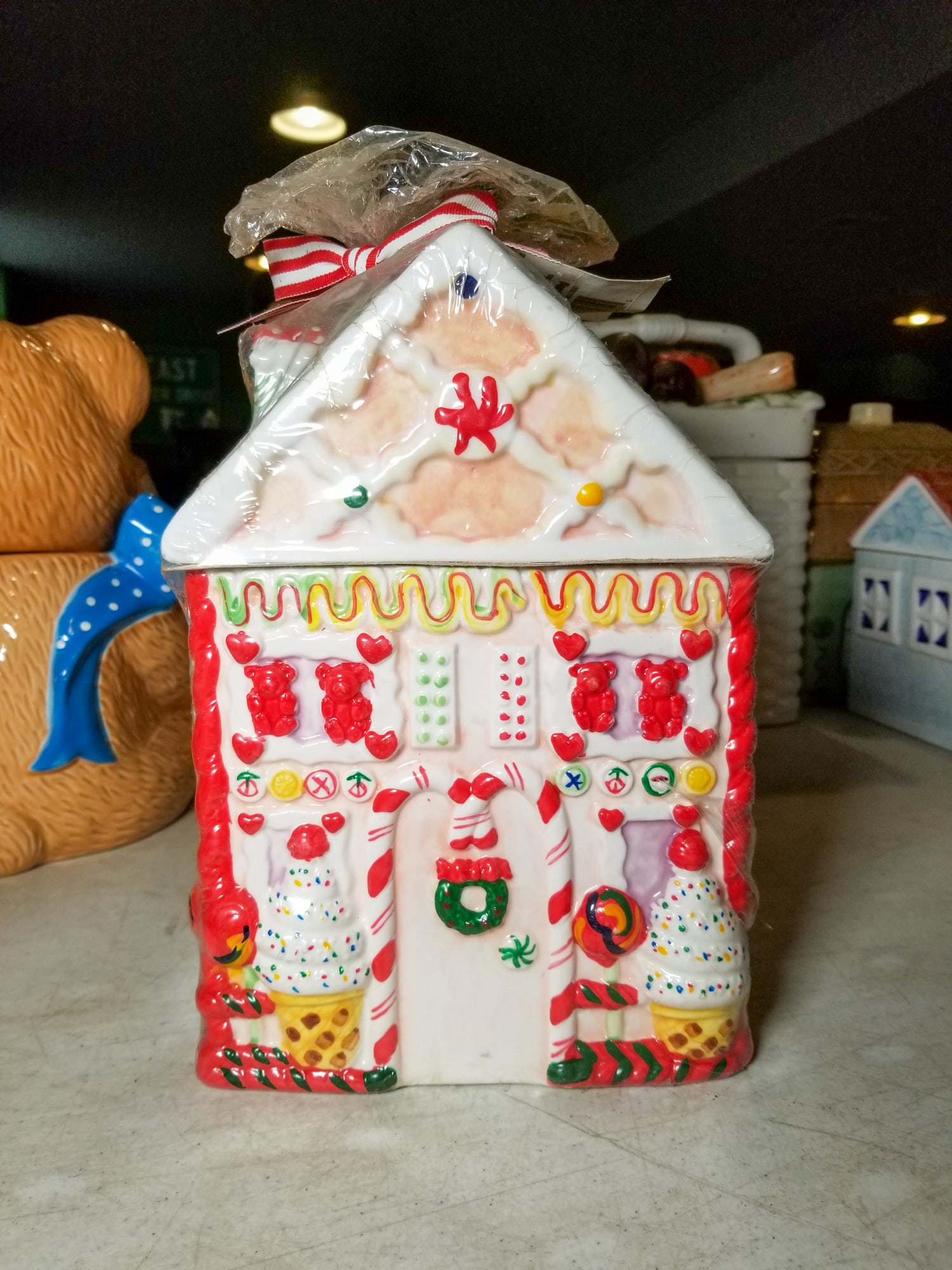 Gingerbread House Cookie Jar: Gingerbread House Cookie Jar Size 10" Literature Brooks Auction is not responsible for outbids. Questions? Call the office at (856) 694-2960 or email us directly at info@brooks.auction. ̶