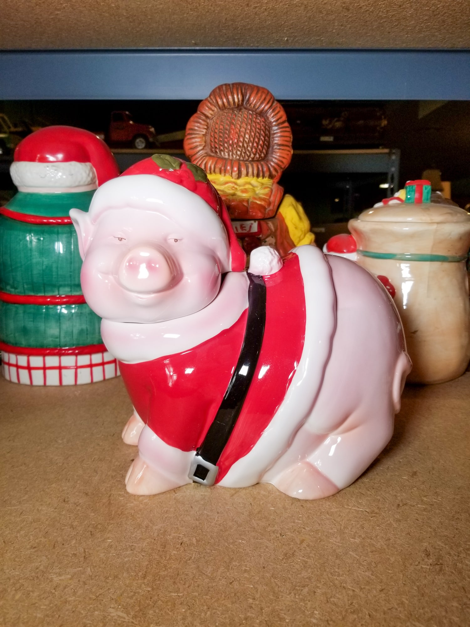 Christmas Pig Cookie Jar: Christmas Pig Cookie Jar Size 9" Literature Brooks Auction is not responsible for outbids. Questions? Call the office at (856) 694-2960 or email us directly at info@brooks.auction. • Pl