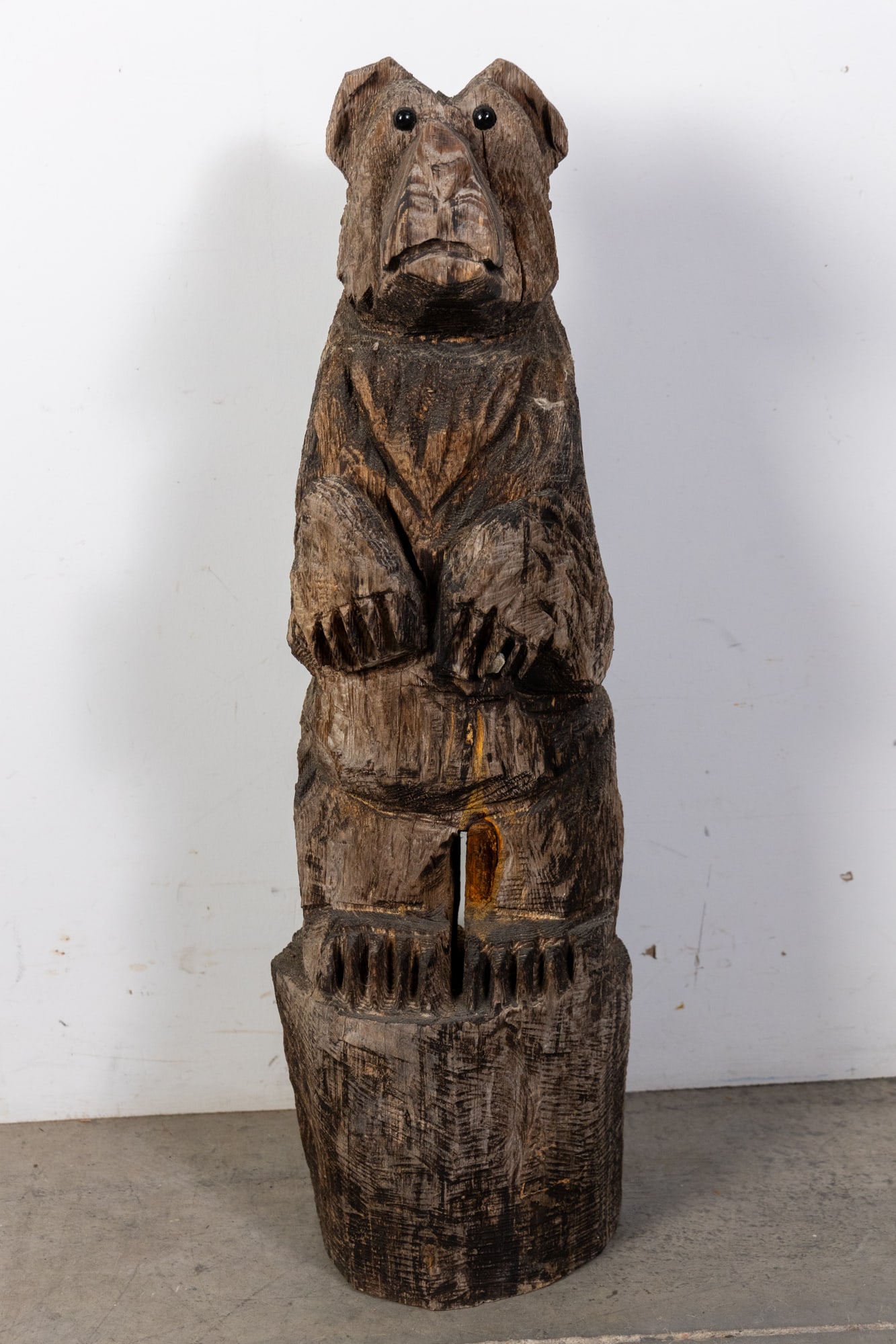 Carved Wooden Rustic Bear Statue (1 of 4)