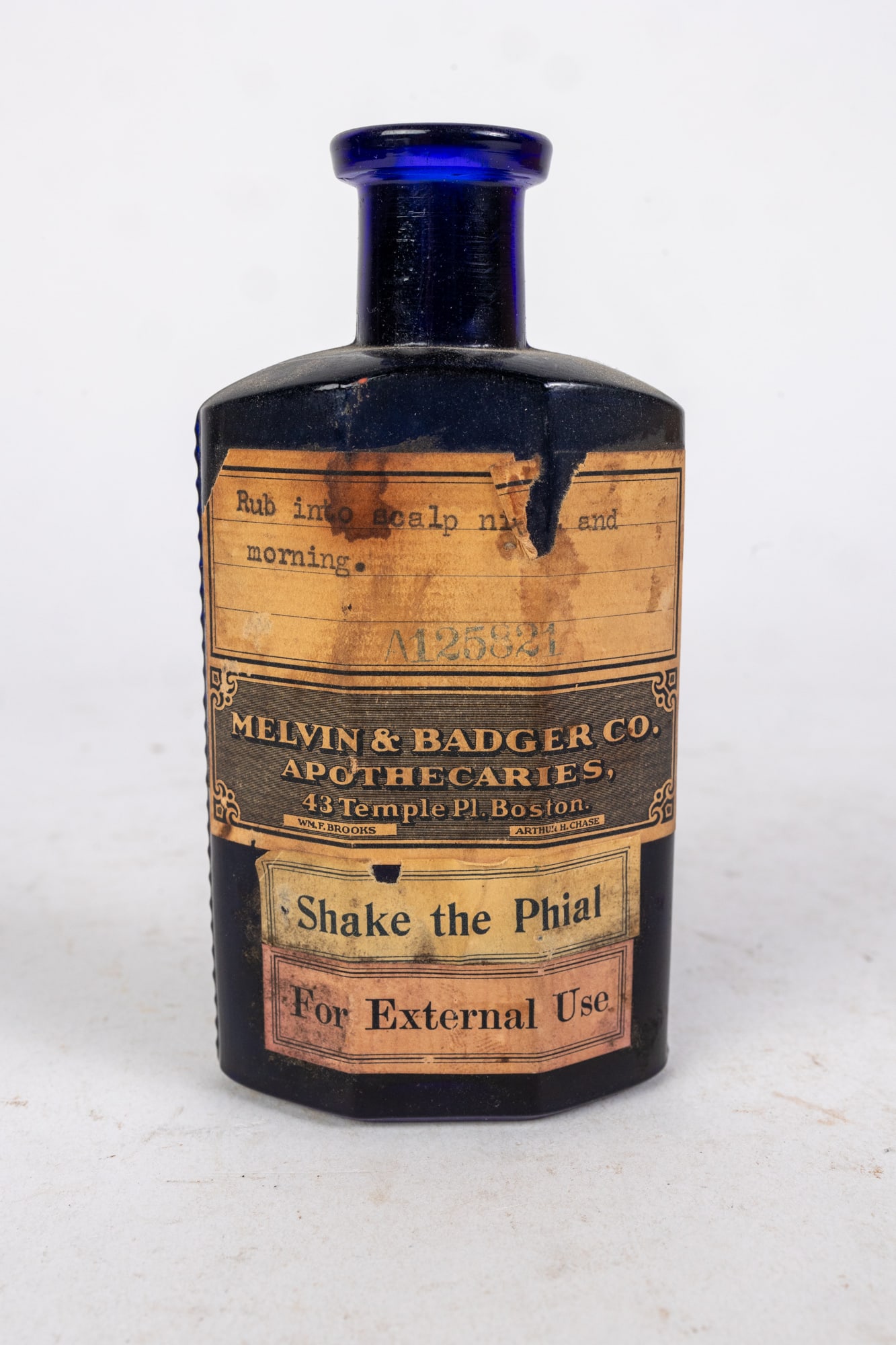 Melvin & Badger Apothecaries Cobalt Bottle with Original Label (1 of 6)
