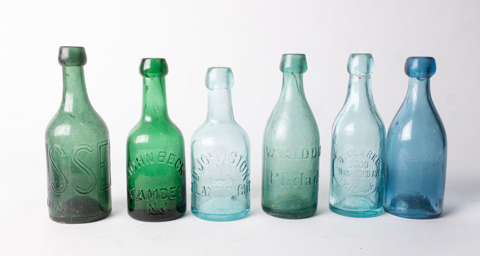 Lot of Antique Local Blob Top Bottles (1 of 6)