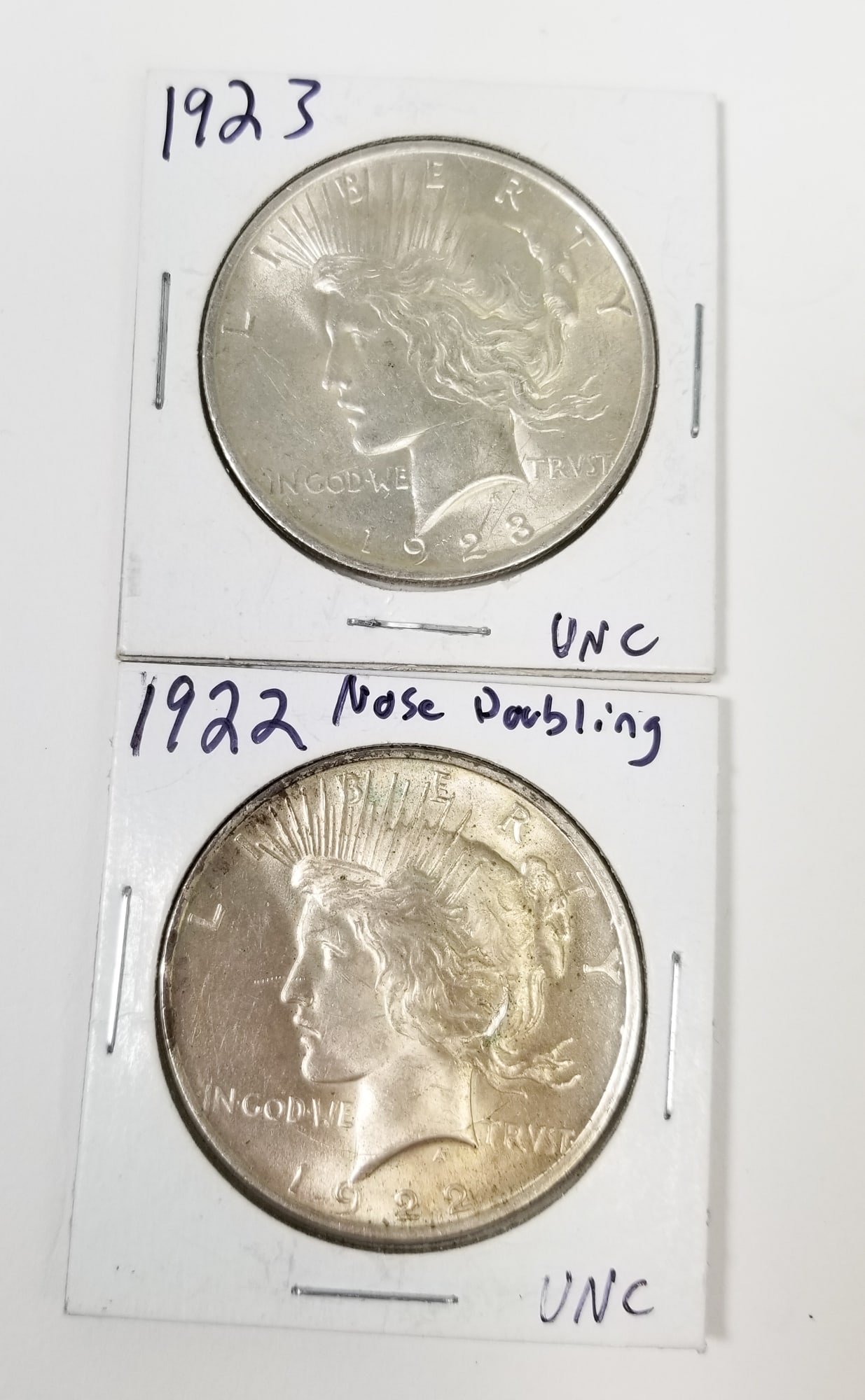 Two Peace Silver Dollars (1 of 4)