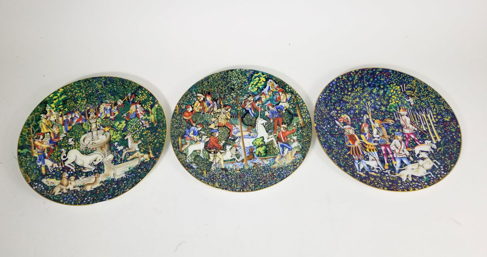 Three Robert Haviland & C. Parlon Limoges "La Chasse a la Licorne" Plates (1 of 6)