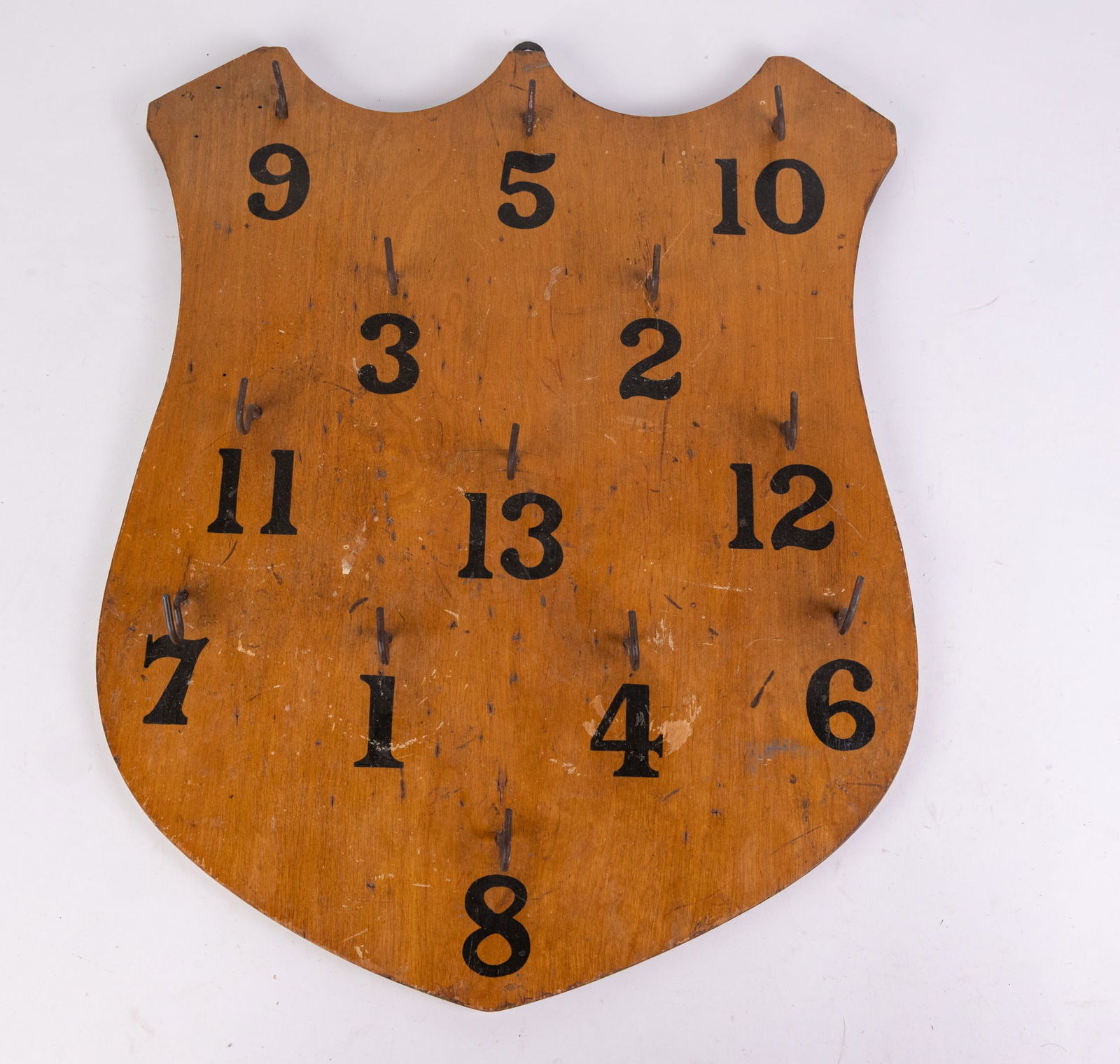 Antique Folk Art Wood Shield Ring Toss Game (1 of 4)