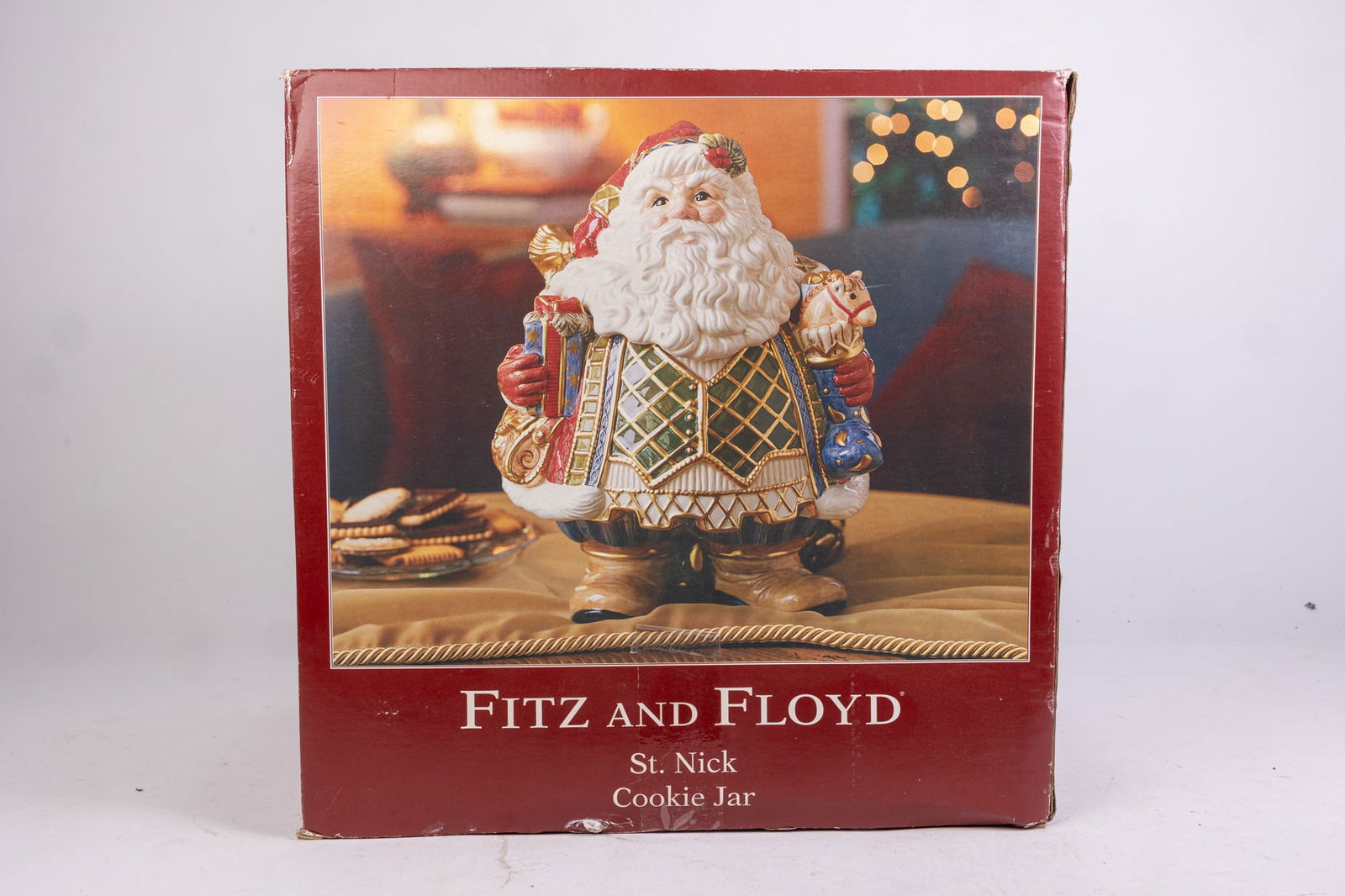 Fitz and Floyd Extra Large Santa Cookie Jar: Fitz and Floyd Extra Large Santa Cookie Jar, in box Literature Brooks Auction is not responsible for outbids. Questions? Call the office at (856) 694-2960 or email us directly at info@brooks.auction.