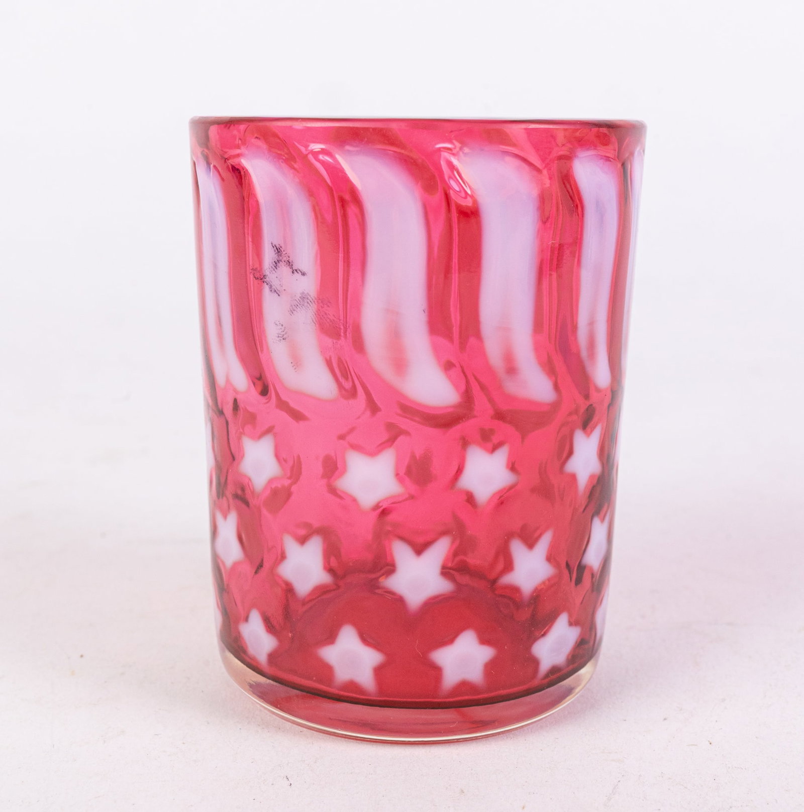 Cranberry Opalescent Victorian Stars & Stripes Tumbler: Cranberry Opalescent Victorian Stars & Stripes Tumbler Literature Brooks Auction is not responsible for outbids. Questions? Call the office at (856) 694-2960 or email us directly at info@brooks.auctio