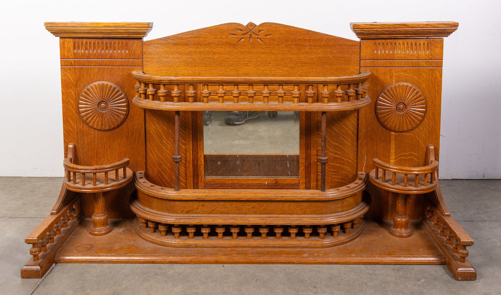 Antique Oak Mirrored Organ Top: Antique Oak Mirrored Organ Top Literature Brooks Auction is not responsible for outbids. Questions? Call the office at (856) 694-2960 or email us directly at info@brooks.auction. • Please read