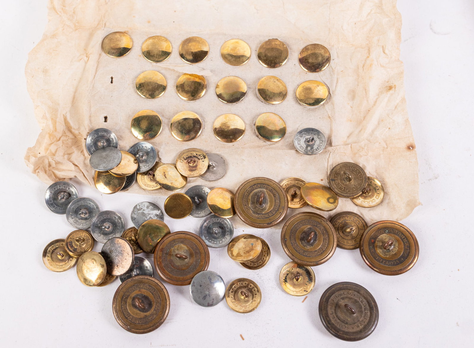 Lot of Antique Buttons Featuring Scovill Mfg. Co. (1 of 5)