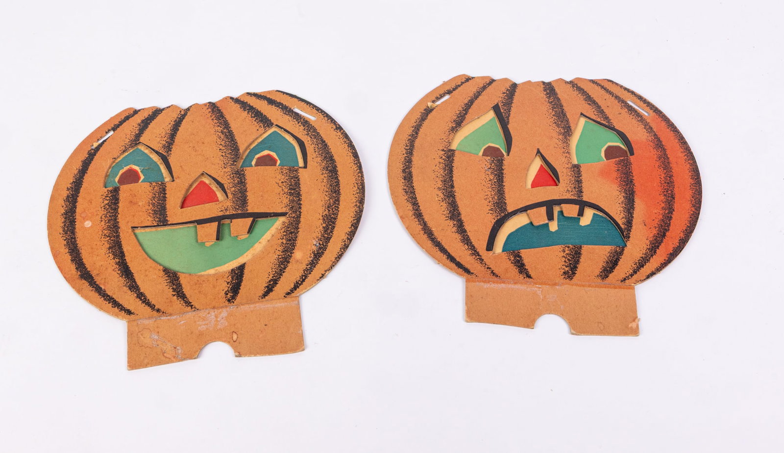 Dolly Toy Double Sided Pumpkin Lantern: Dolly Toy Double Sided Pumpkin Lantern, front and back only, missing sides Size 8" H Literature Brooks Auction is not responsible for outbids. Questions? Call the office at (856) 694-2960 or email u